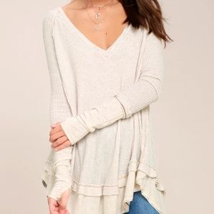Free People Thermal V Neck Sweater